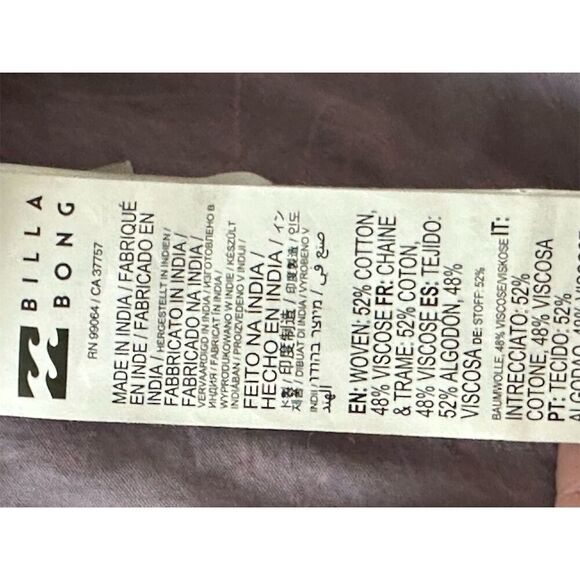 Billabong Men's Floral Short Sleeve Button-Up Shirt Size M - Picture 5 of 6